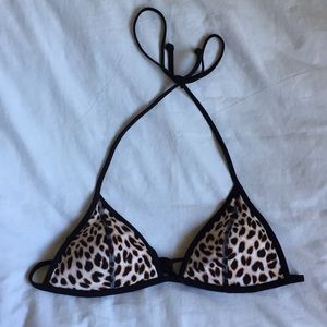 PINK cheetah bathing suit top